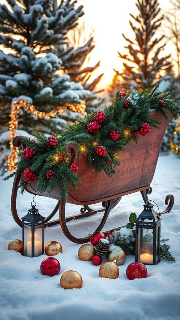 vintage sleigh holiday decor