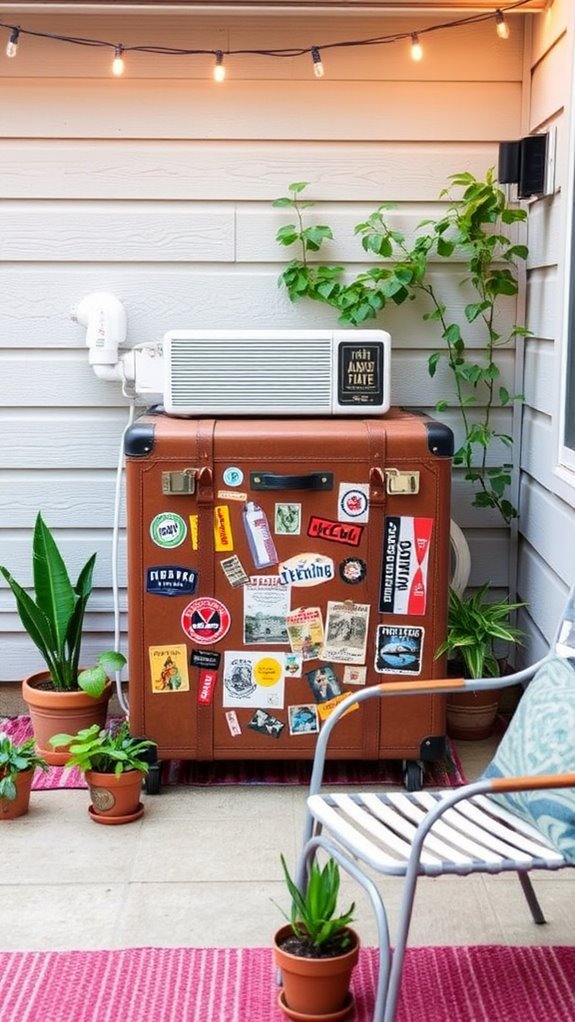 vintage suitcase air conditioner cover