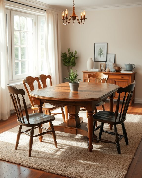 vintage table adds charm