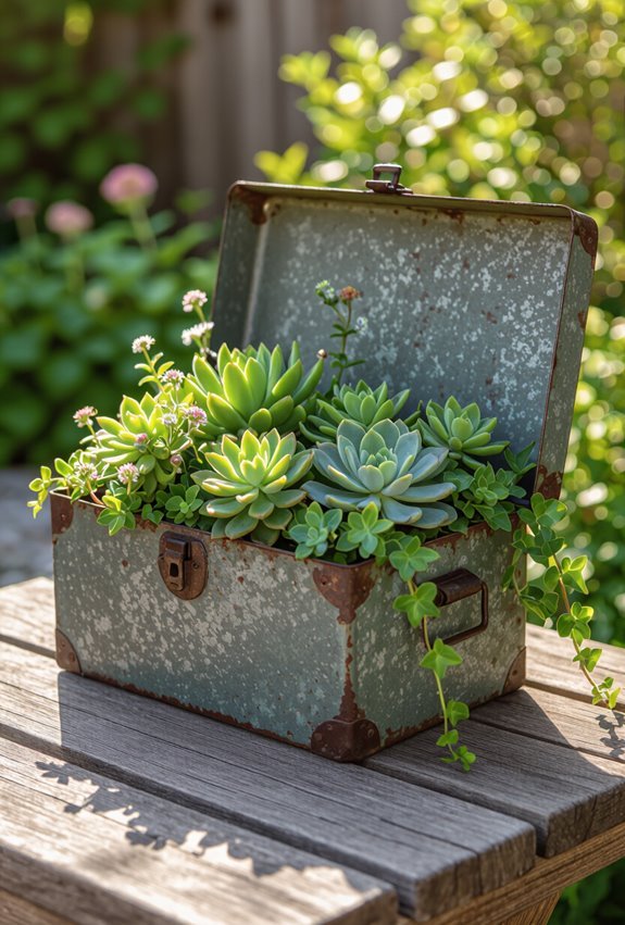 vintage toolbox succulent planters