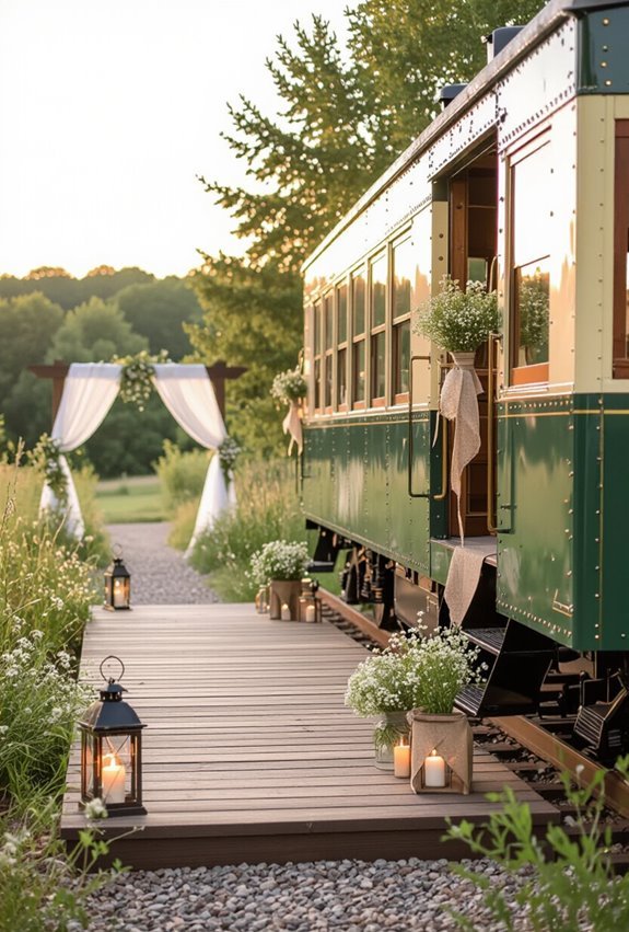 vintage train car arrival