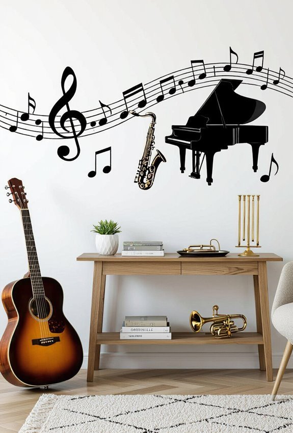 vinyl musical instruments decor