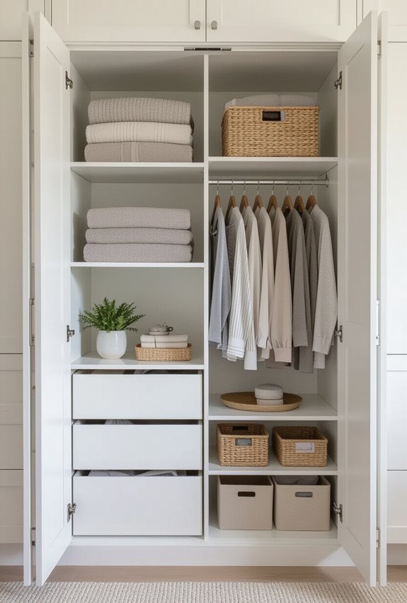 visible organized open shelving
