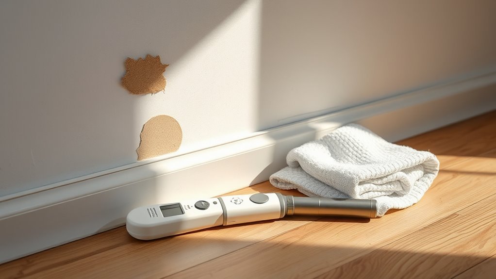 visual touch damp detection