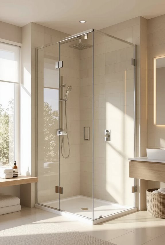 visually expanding frameless glass shower