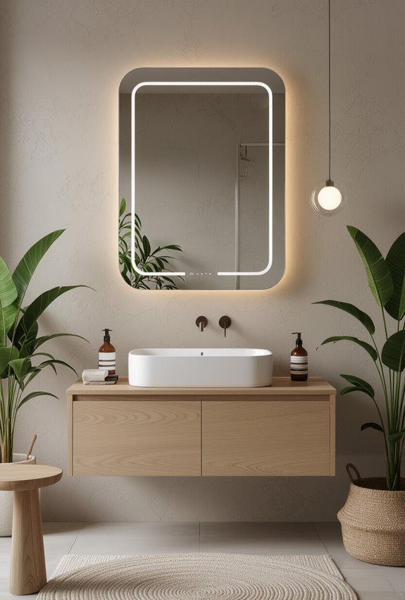 voice controlled illuminated wellness mirror