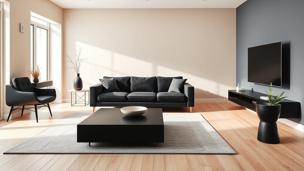 wall colors enhance black furniture