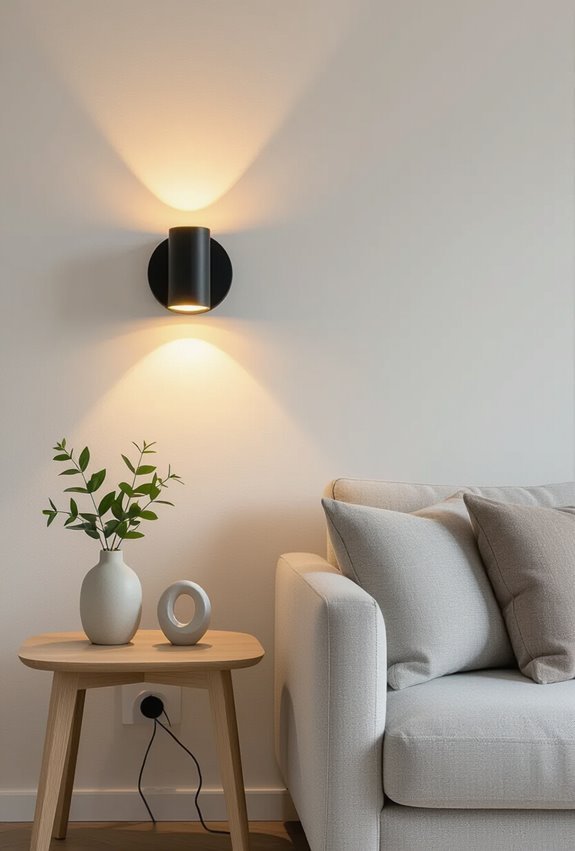 wall mounted adjustable lighting saves space
