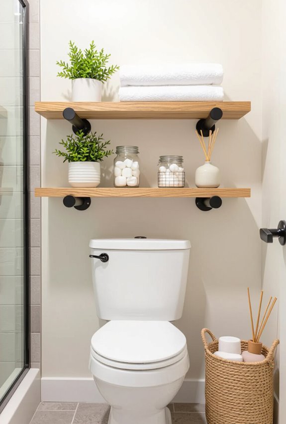 wall mounted adjustable rustic shelving