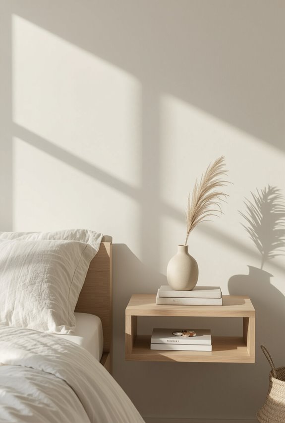 wall mounted bedside floating shelves