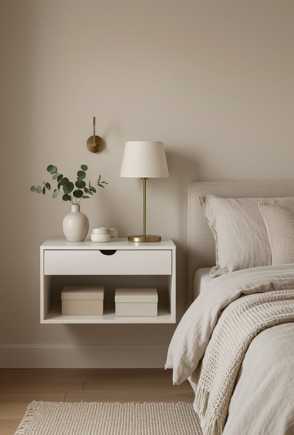 wall mounted bedside storage solution