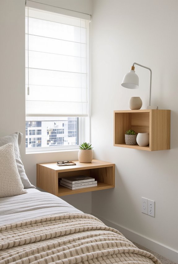 wall mounted bedside storage solutions