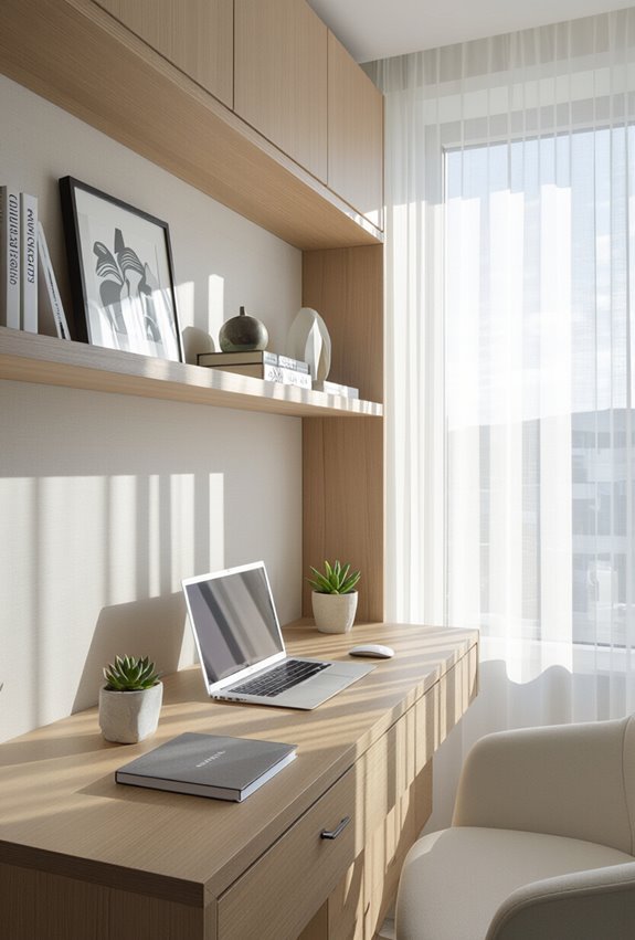 wall mounted desk saves space