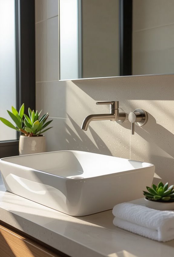 wall mounted faucets save space