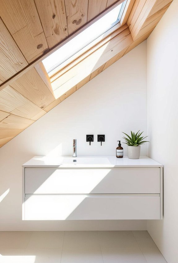 wall mounted floating vanity storage