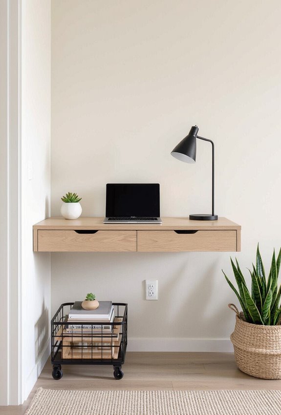 wall mounted foldable workspace setup