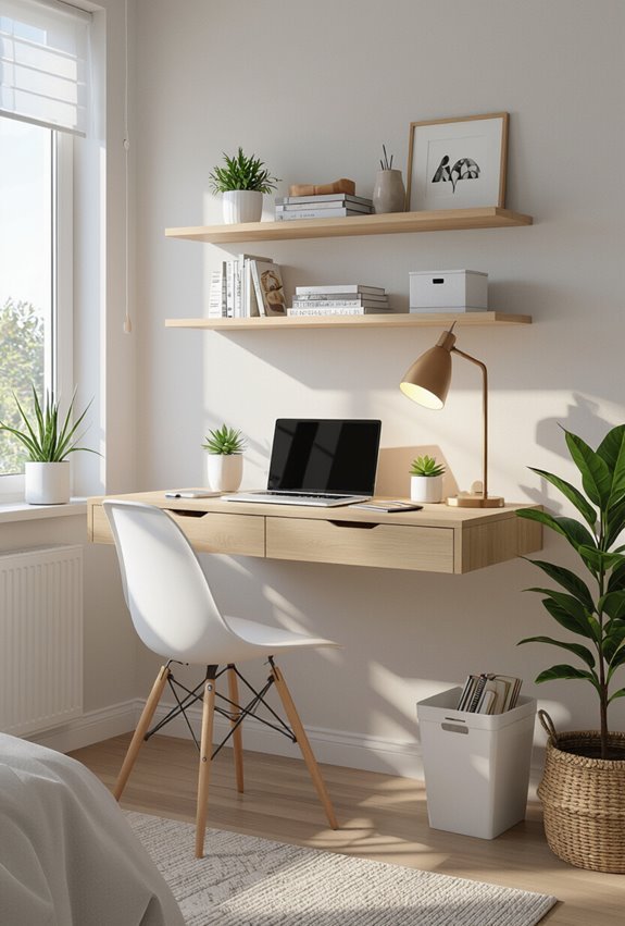 wall mounted foldaway corner desk