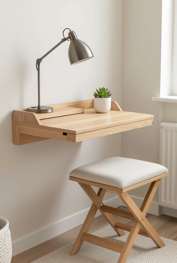 wall mounted foldaway desk seat