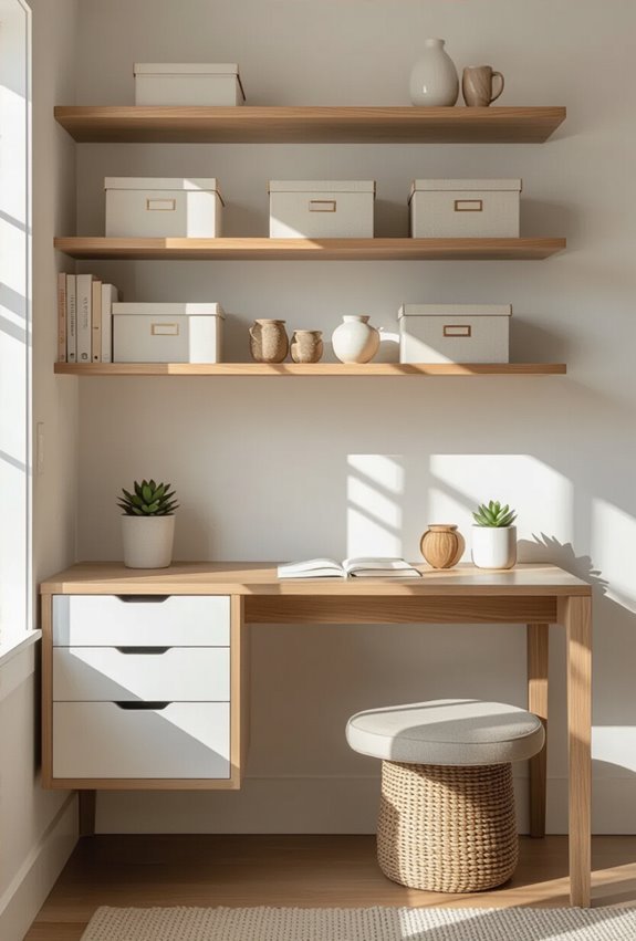 wall mounted foldaway workstation shelves