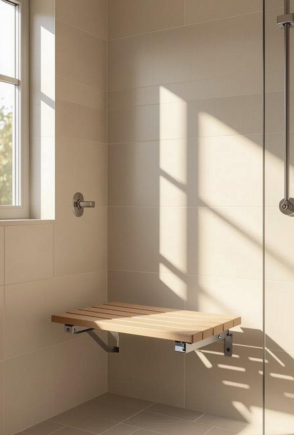 wall mounted folding shower seat