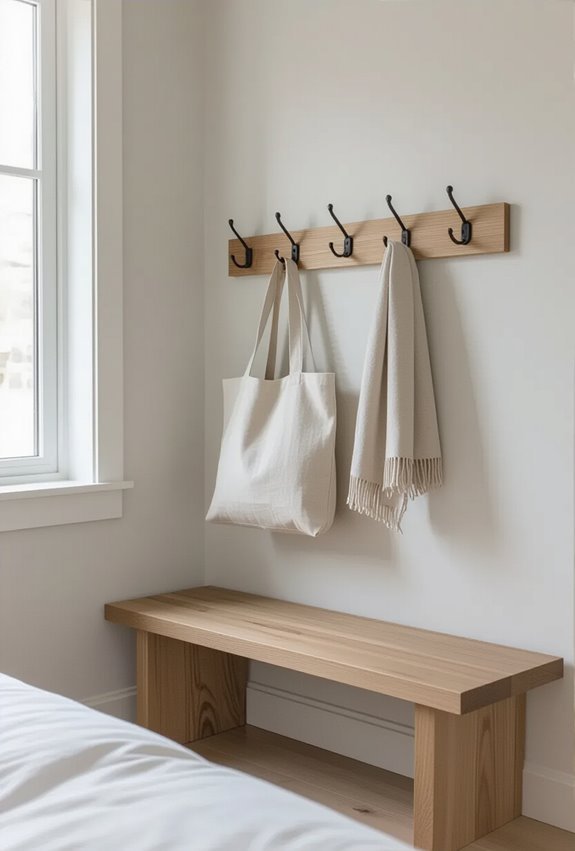 wall mounted hooks save space