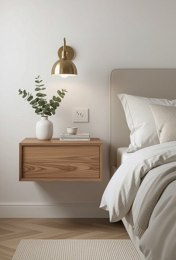 wall mounted minimalist bedside storage