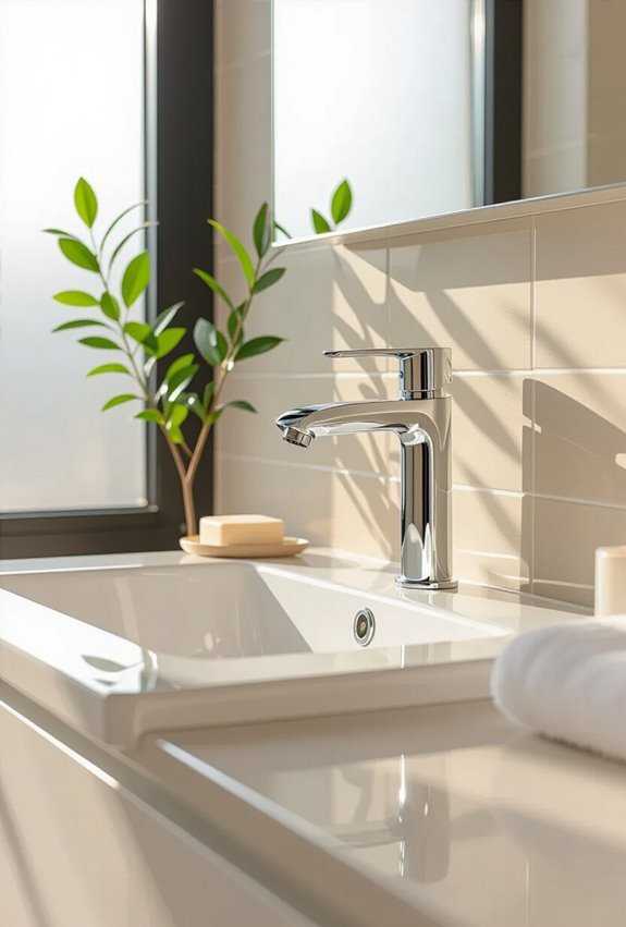 wall mounted minimalist faucets maximize space
