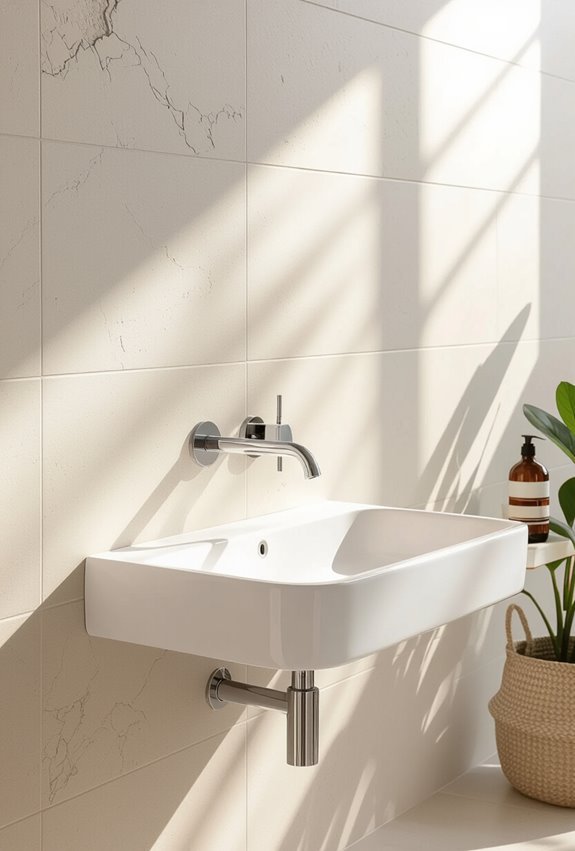 wall mounted sink with clearance