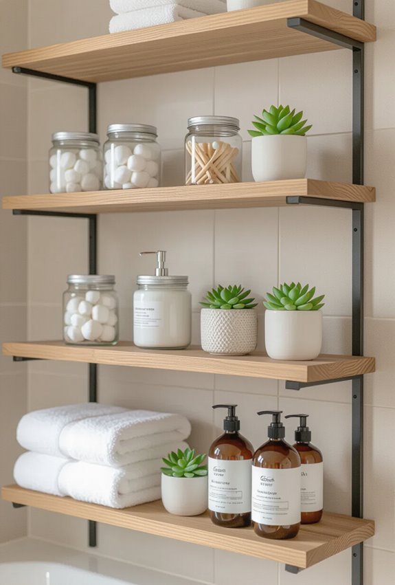 wall mounted tiered toiletry organizer
