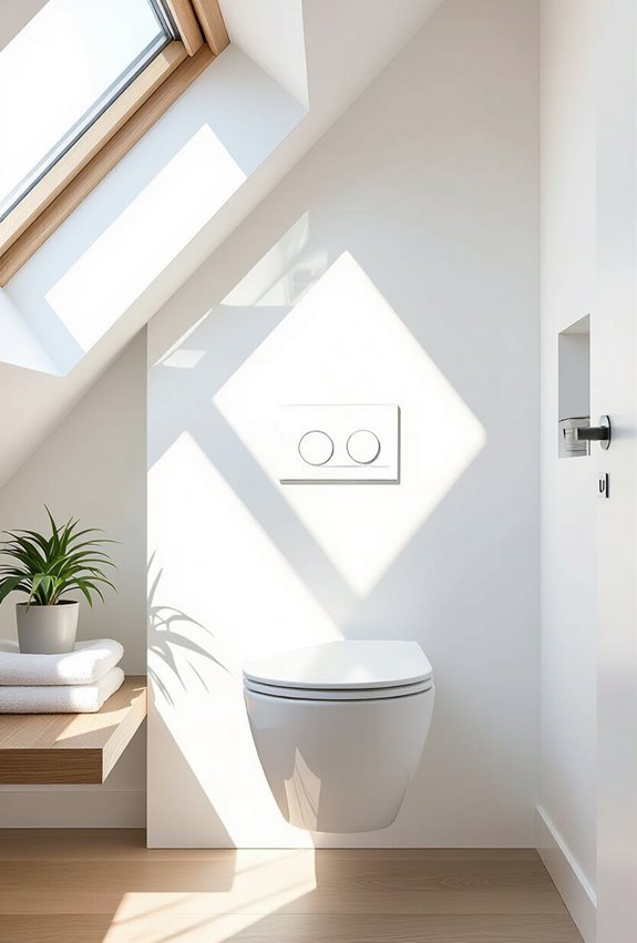 wall mounted toilet saves space