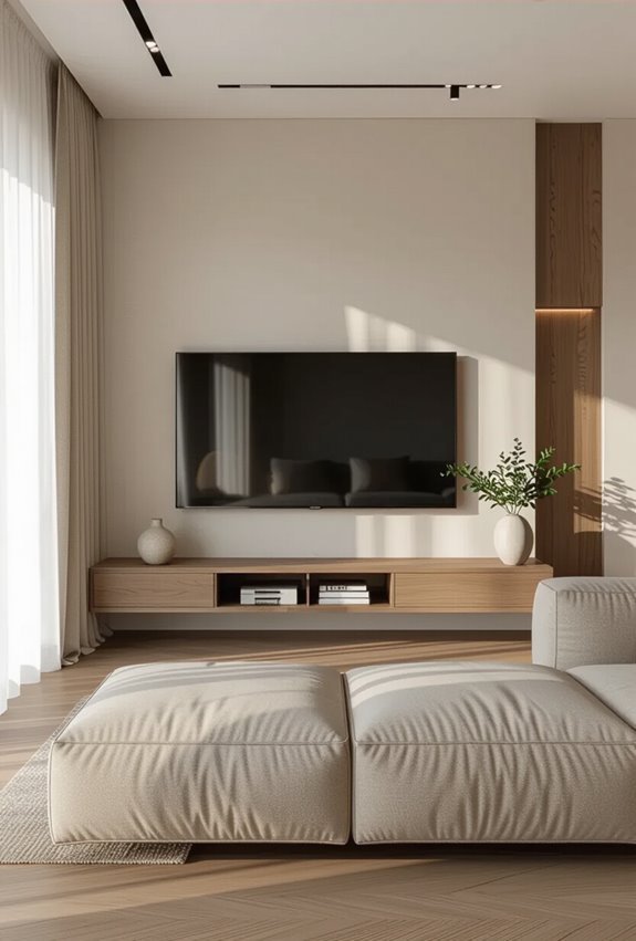 wall mounted tv saves space