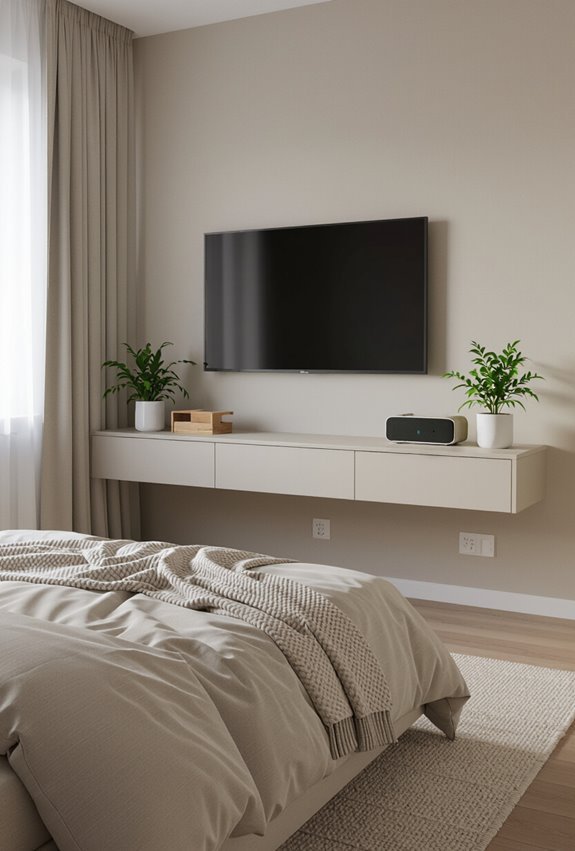 wall mounted tv saves space