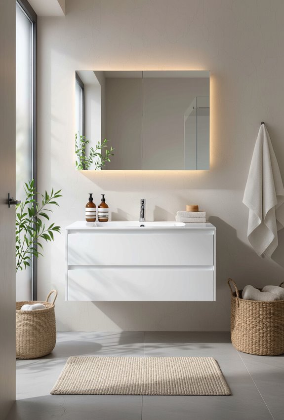 wall mounted vanities maximize storage