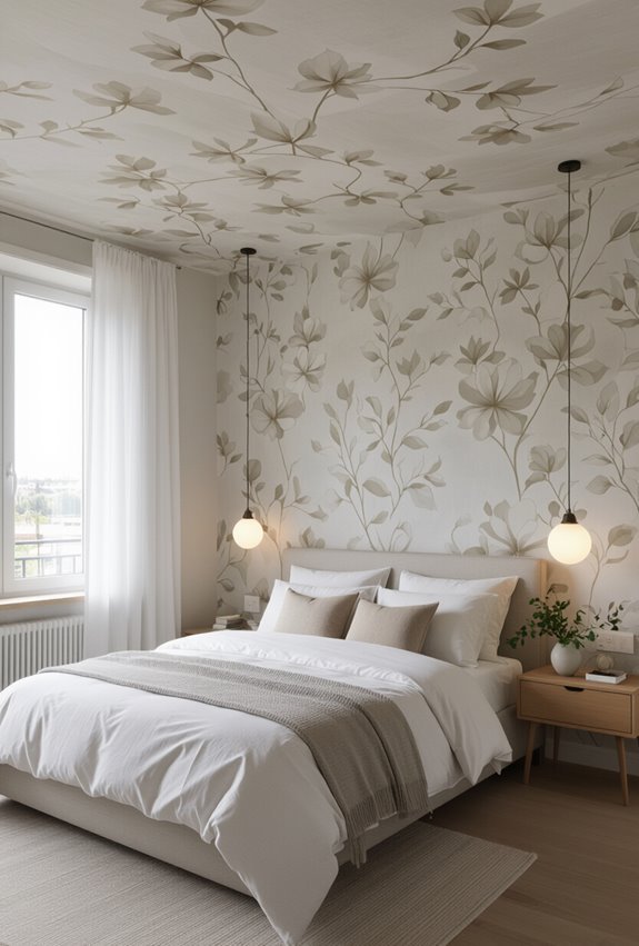 wallpapered metallic ceiling surprise