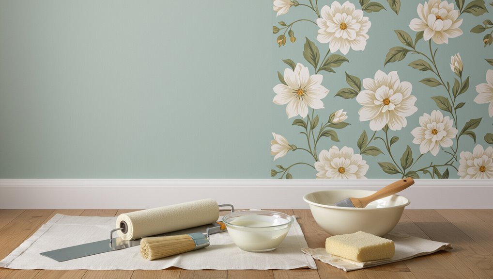 wallpapering over painted walls