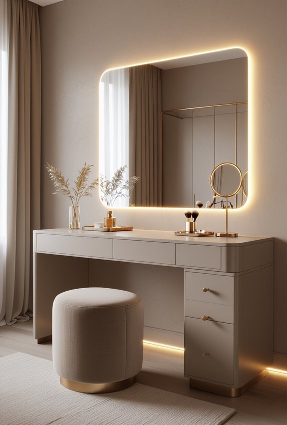 warm amber led dressing ambiance
