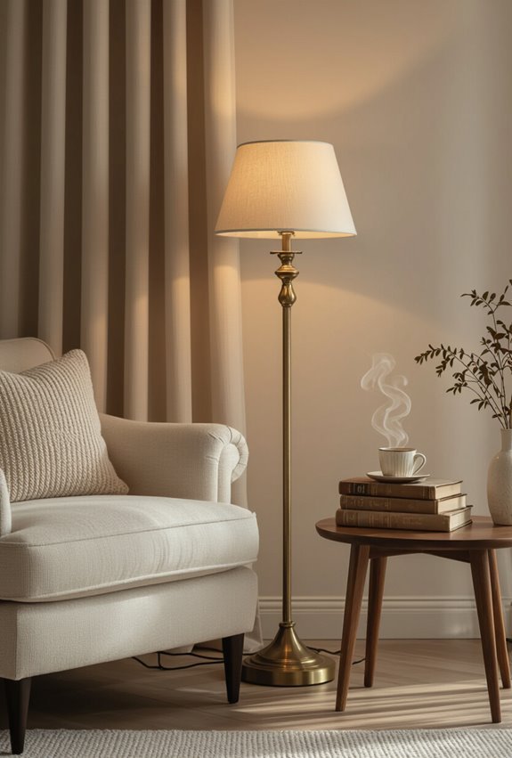 warm antique brass lighting