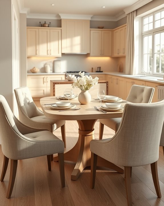 warm beige dining ambiance