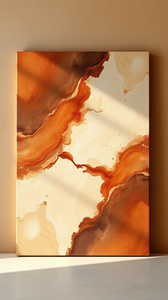 warm brown and cream art