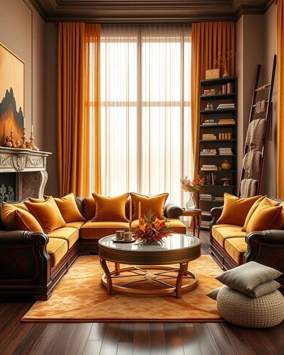warm brown and gold decor