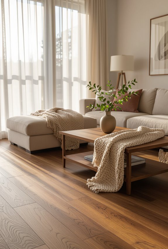 warm brown cork flooring