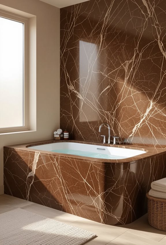 warm brown granite spa surround