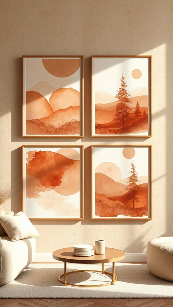 warm brown watercolor decor
