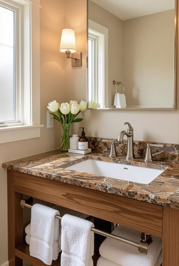 warm compact granite accents