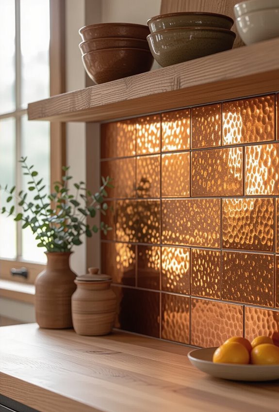 warm copper patina tiles