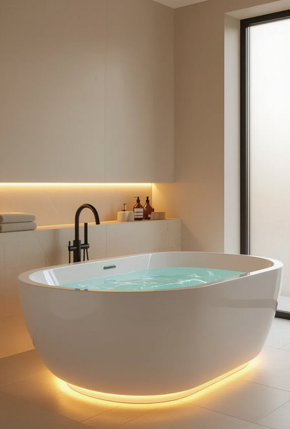 warm cozy bathtub ambient lighting