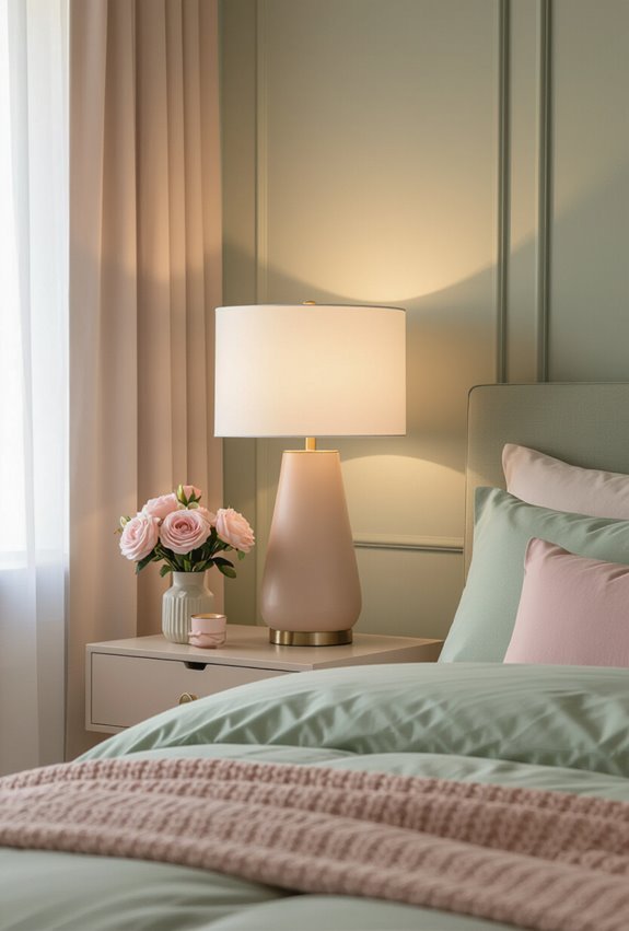 warm dimmable sage pink lighting