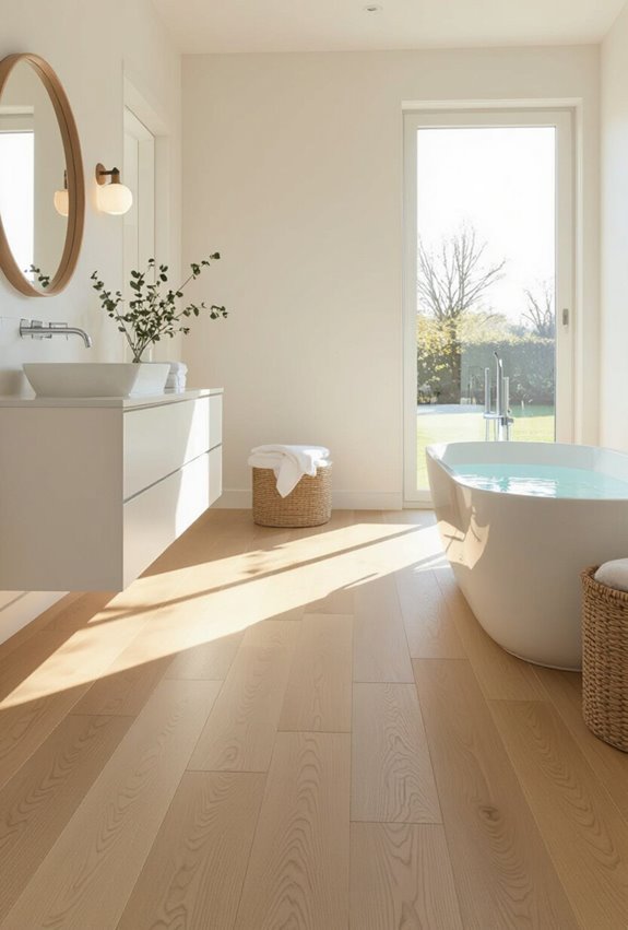 warm durable oak bathroom flooring