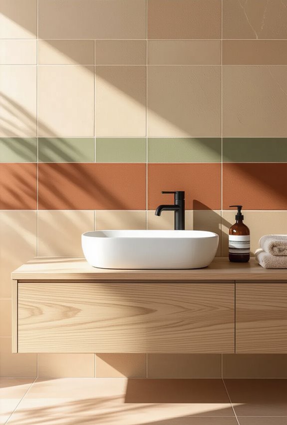 warm earthy natural bathroom tiles