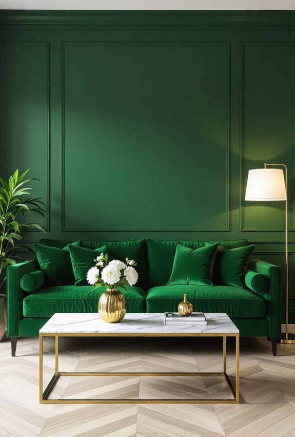 warm gold complements green